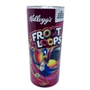 Kellogg’s Froot Loops 16 oz Skinny Tumbler with Lid & Straw – Custom, New